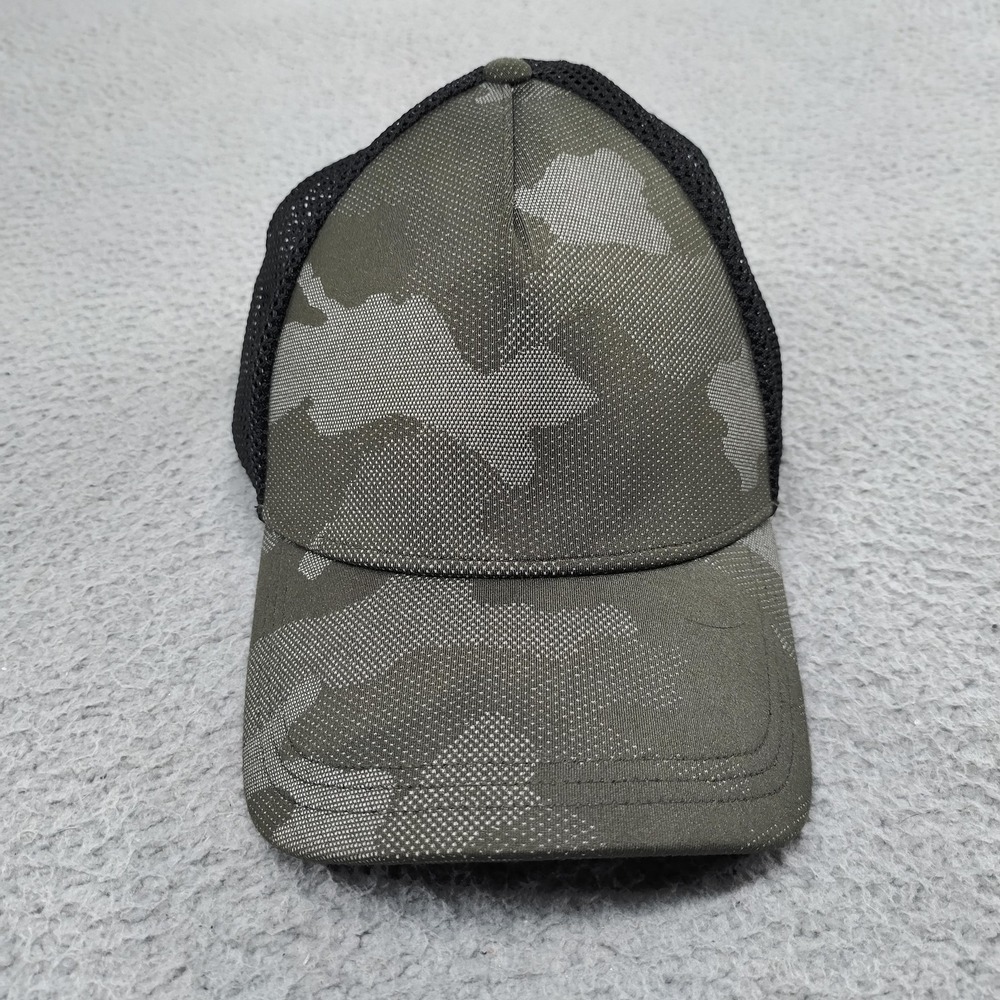 Lululemon Hat Cap Strap Back One Size Green Camo Mesh Trucker Athletic Unisex